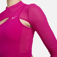 Nike Pro жіноча Long-Sleeve Cropped Top Pink