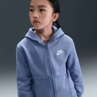 Nike Sportswear Club Fleece Big детские Full-Zip Толстовка с капюшоном синий