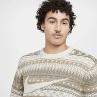 Nike Life чоловічі Fair Isle Swoosh Sweater колір коричневий