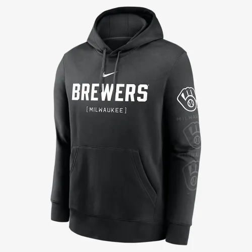 Milwaukee Brewers Fashion Club чоловічі Nike MLB Pullover Толстовка з капюшоном колір чорний