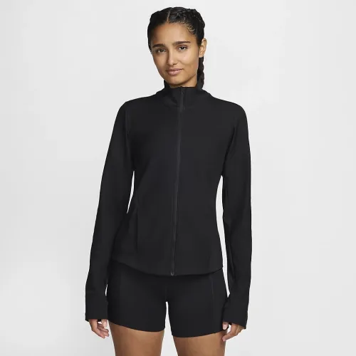 Nike One Rib жіноча Dri-FIT Full-Zip Mid Layer колір чорний