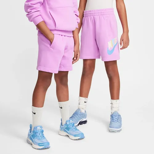 Nike Sportswear Club Fleece Big детские French Terry шорты цвет фиолетовый