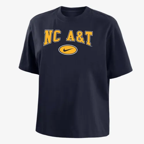 North Carolina A&T женская Nike College Boxy футболка синий