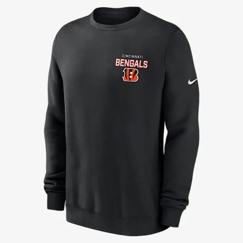Cincinnati Bengals Draw Block Club чоловічі Nike NFL Pullover Crew колір чорний