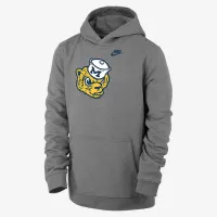 Michigan Club Fleece Big детские (для мальчиков) Nike College Pullover Толстовка с капюшоном цвет серый