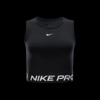 Nike Pro жіноча Dri-FIT Cropped Tank Top колір чорний