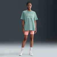 Nike Sportswear женская Loose Short-Sleeve Graphic футболка цвет зеленый