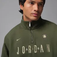 Nike Jordan Flight мужские Graphic Fleece 1/4-Zip цвет зеленый