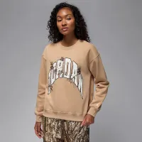 Nike Jordan Brooklyn Fleece женская Realtree Crew-Neck свитшот цвет коричневый