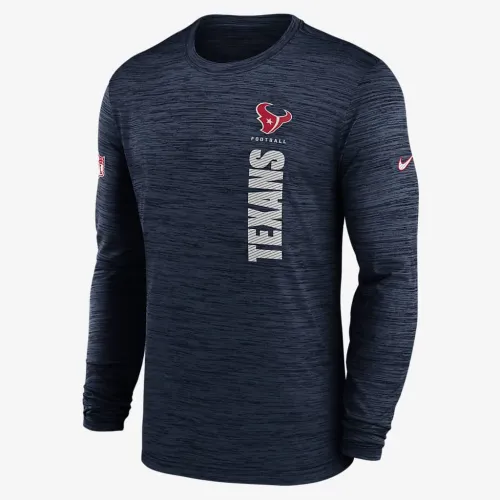 Houston Texans Sideline Velocity чоловічі Nike Dri-FIT NFL Long-Sleeve футболка блакитний