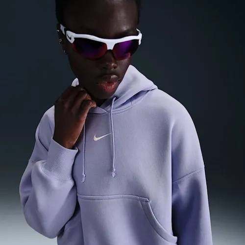 Nike Sportswear Phoenix Fleece женская Over-оверсайз Pullover Толстовка с капюшоном цвет фиолетовый