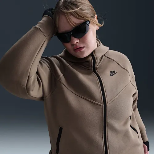 Nike Sportswear Tech Fleece Windrunner жіноча Full-Zip Толстовка з капюшоном (великі розміри) колір коричневий