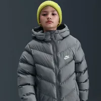 Nike Sportswear All Day Play Big дитячі Therma-FIT Loose-Fit Puffer Куртка колір сірий