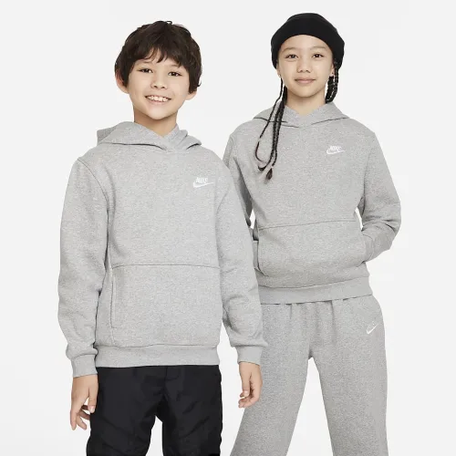Nike Sportswear Club Fleece Big дитячі Pullover Толстовка з капюшоном колір сірий