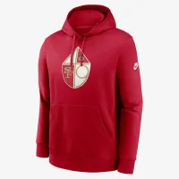 San Francisco 49ers Rewind Club Logo Men’s Nike NFL Pullover Толстовка с капюшоном цвет красный