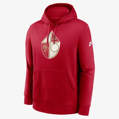 San Francisco 49ers Rewind Club Logo Men’s Nike NFL Pullover Толстовка с капюшоном цвет красный