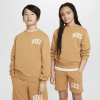 Nike Sportswear Club Big дитячі French Terry Crew-Neck світшот колір коричневий