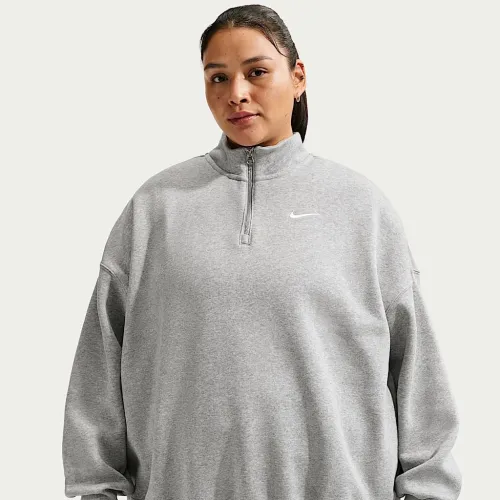Nike Sportswear Phoenix Fleece жіноча Over-оверсайз 1/4-Zip (великі розміри) колір сірий
