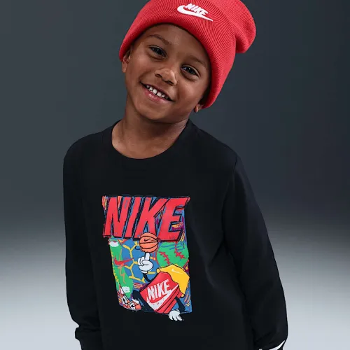 Nike Little детские Bball Long Sleeve футболка цвет черный