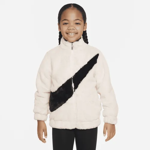 Nike Little дитячі Swoosh Faux Fur Куртка колір білий