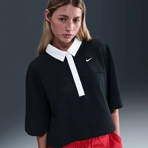 Nike Sportswear женская оверсайз Short-Sleeve Polo Top цвет черный