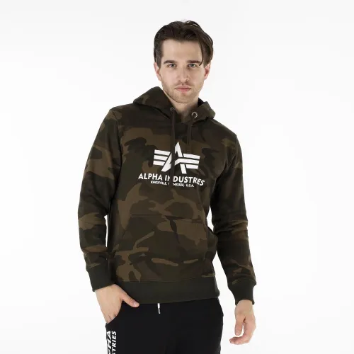 Кофта/футболка Alpha Industries Basic Hoody Camo 178312C239 - разноцветная