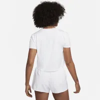 Nike One Classic жіноча Dri-FIT Short-Sleeve Cropped Top колір білий