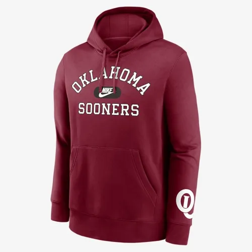 Oklahoma Sooners Legacy Club Foundational чоловічі Nike College Pullover Толстовка з капюшоном колір червоний
