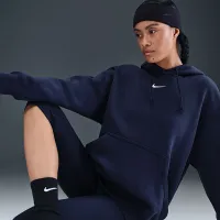 Nike Sportswear Phoenix Fleece женская оверсайз Pullover Толстовка с капюшоном синий