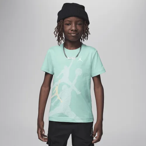 Nike Jordan Little детские Gradient Stacked Jumpman футболка цвет зеленый
