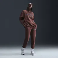 Nike Sportswear Phoenix Fleece женская оверсайз 1/4-Zip Logo Top цвет коричневый