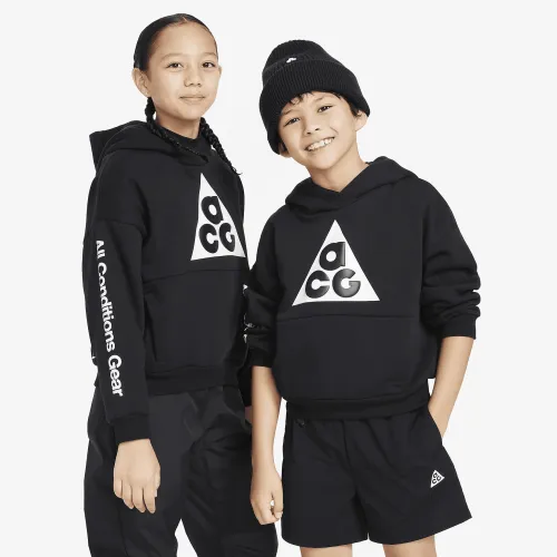 Nike ACG Icon Fleece Big детские Pullover Толстовка с капюшоном цвет черный