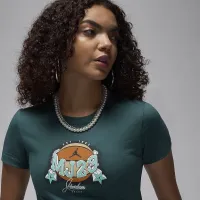 Nike Jordan Essential женская Slim футболка цвет зеленый