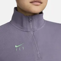 Nike Swoosh Fly женская Dri-FIT оверсайз 1/4-Zip French Terry баскетбольные Top цвет фиолетовый