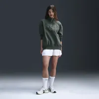 Nike Sportswear Phoenix Fleece женская оверсайз 1/4-Zip Logo Top цвет зеленый
