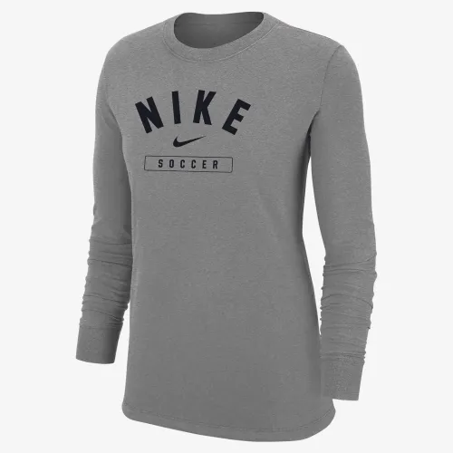 Nike Swoosh женская Soccer Long-Sleeve футболка цвет серый