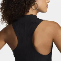Nike Sportswear Chill Rib женская Tight Mock-Neck Cropped Tank Top цвет черный