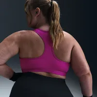 Nike Swoosh Medium Support женская Padded Sports Bra (большие размеры) цвет фиолетовый