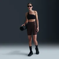 Nike Zenvy Asymmetrical жіноча Light-Support Padded Sports Bra колір чорний