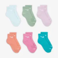 Nike Dri-FIT Performance Basics Little дитячі Quarter шкарпетки (6 пар) блакитний