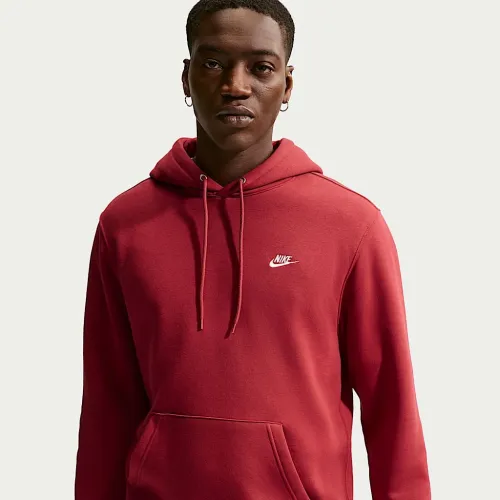 Nike Club чоловічі Pullover Fleece Толстовка з капюшоном колір червоний