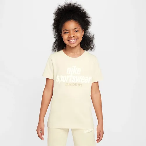 Nike Sportswear Big детские футболка цвет коричневый