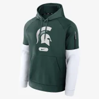 Michigan State Spartans Fitness Men’s Nike Therma College Pullover Толстовка з капюшоном колір зелений