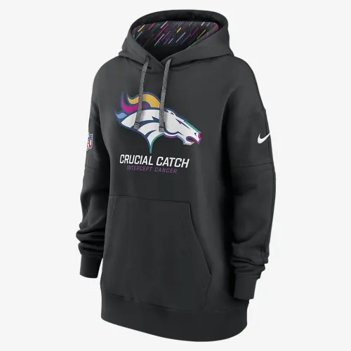 Denver Broncos Crucial Catch Club женская Nike NFL Pullover Толстовка с капюшоном цвет черный