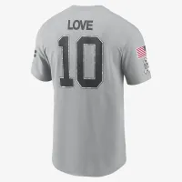 Jordan Love цвет зеленый Bay Packers Salute to Service мужские Nike NFL футболка цвет серый