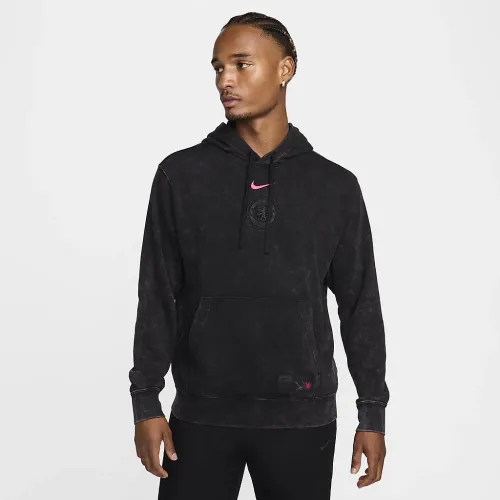 Chelsea FC Club Third мужские Nike Soccer French Terry Pullover Толстовка с капюшоном цвет черный
