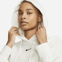 Nike Sportswear Phoenix Fleece женская Over-оверсайз Pullover Толстовка с капюшоном цвет белый