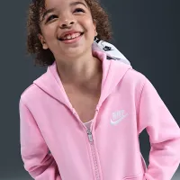 Nike Sportswear Club Little детские Fleece Full-Zip Толстовка с капюшоном Pink