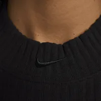 Nike Sportswear Chill Rib женская Tight Mock-Neck Cropped Tank Top цвет черный