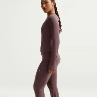 Nike Sportswear Chill Knit женская Mid-Rise Tight Ribbed Pants цвет фиолетовый